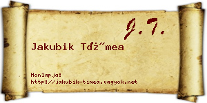 Jakubik Tímea névjegykártya