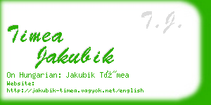 timea jakubik business card